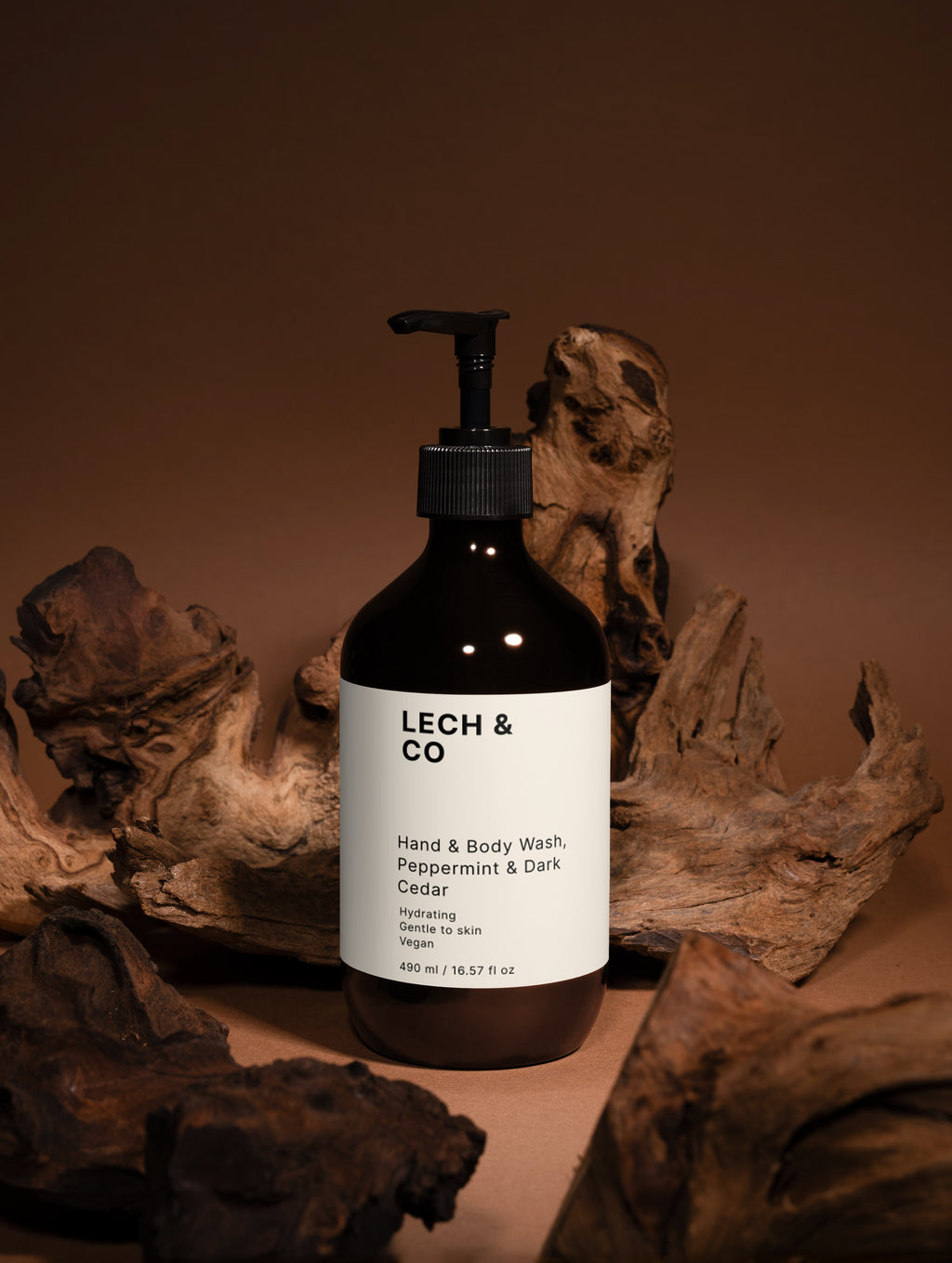 Hand & Body Wash, Peppermint & Dark Cedar